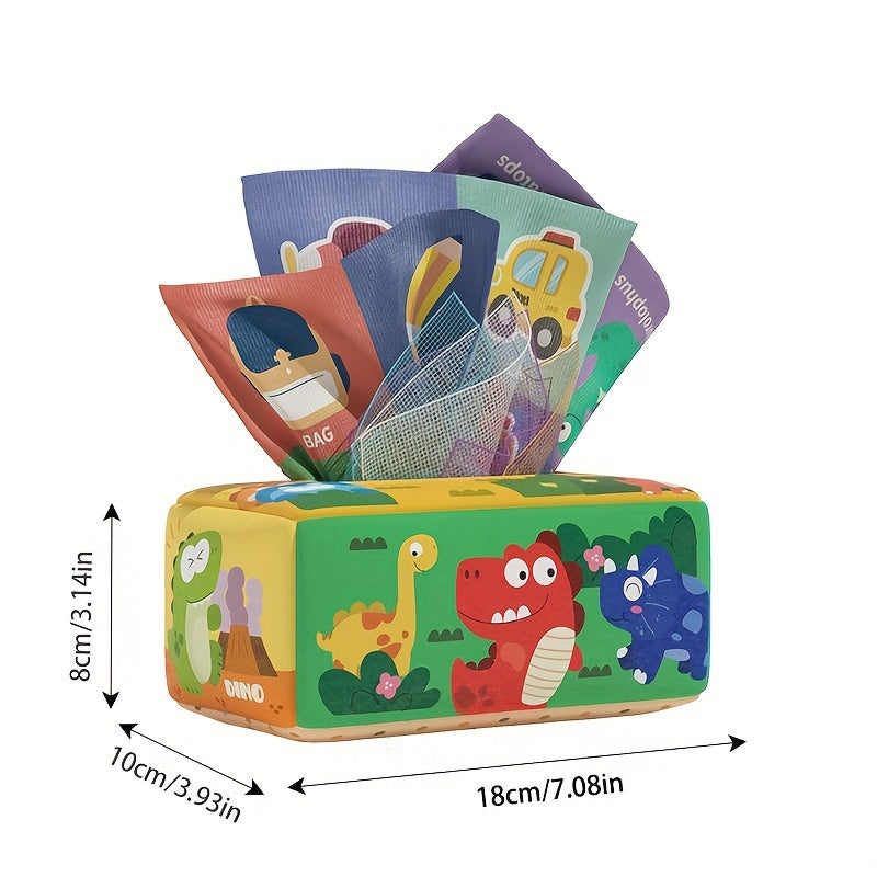 6-12 Maanden Baby Speelgoed | Zachte Tissue Doos en Hoog Contrast Geplooide Papieren Sensory Zijde Sjaal | Perfect voor Sensory Ontwikkeling & Vroeg Leren
