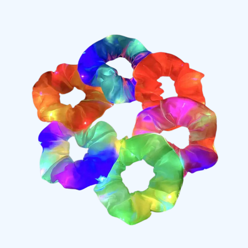 6 Stuks LED Scrunchies voor Vrouwen | LED Glow Scrunchies voor Meisjes | Meerdere Lichtmodi | Gloeiende Haarelastiekjes voor Kerst en Feesten