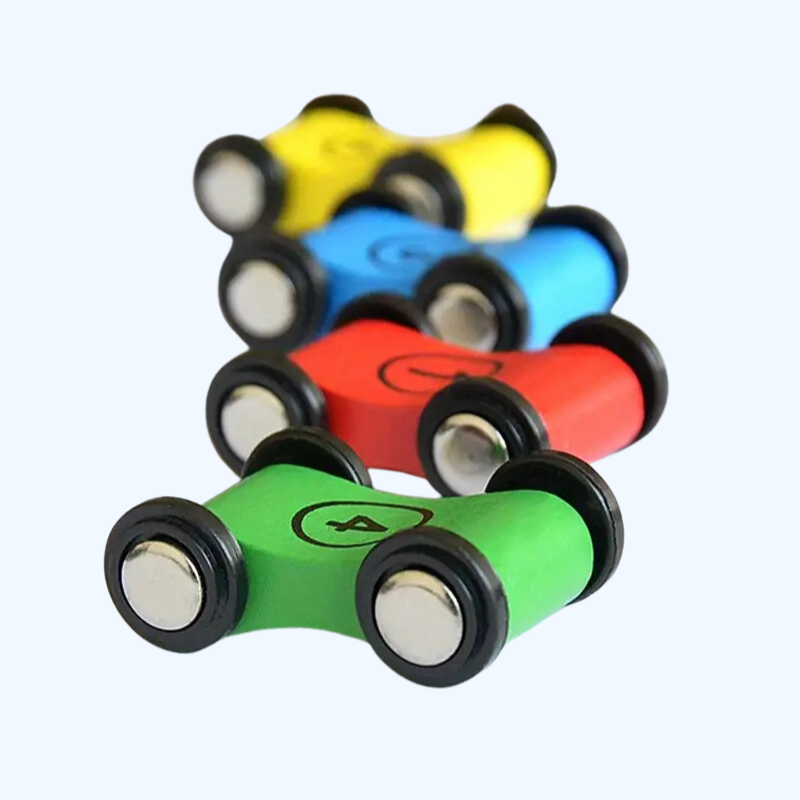 Inertiële Mini Racewagen Set van 4 Stuks | Houten Vierwielige Glijwagens | Perfect voor Verjaardagsfeestjes en Cadeaus