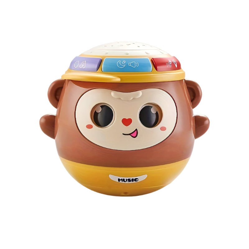 Monkey Hand Drum Speelgoed met Licht en Muziek | Multifunctioneel Ritme Projectie Speelgoed voor Vroege Educatie | Perfect Cadeau voor Halloween en Kerst