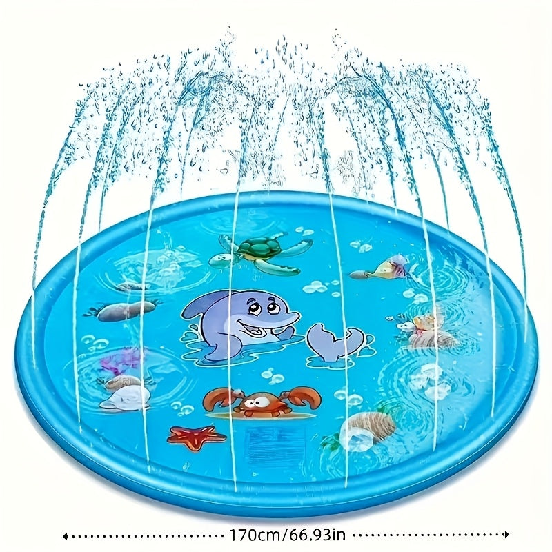 Splash Pad – Sprinkler voor Kinderen 60 Inch | Educatieve Waterspeelmat van PVC voor Peuters & Kleuters | Waterpret voor Tuin & Buiten vanaf 3 Jaar | Zomers Cadeau