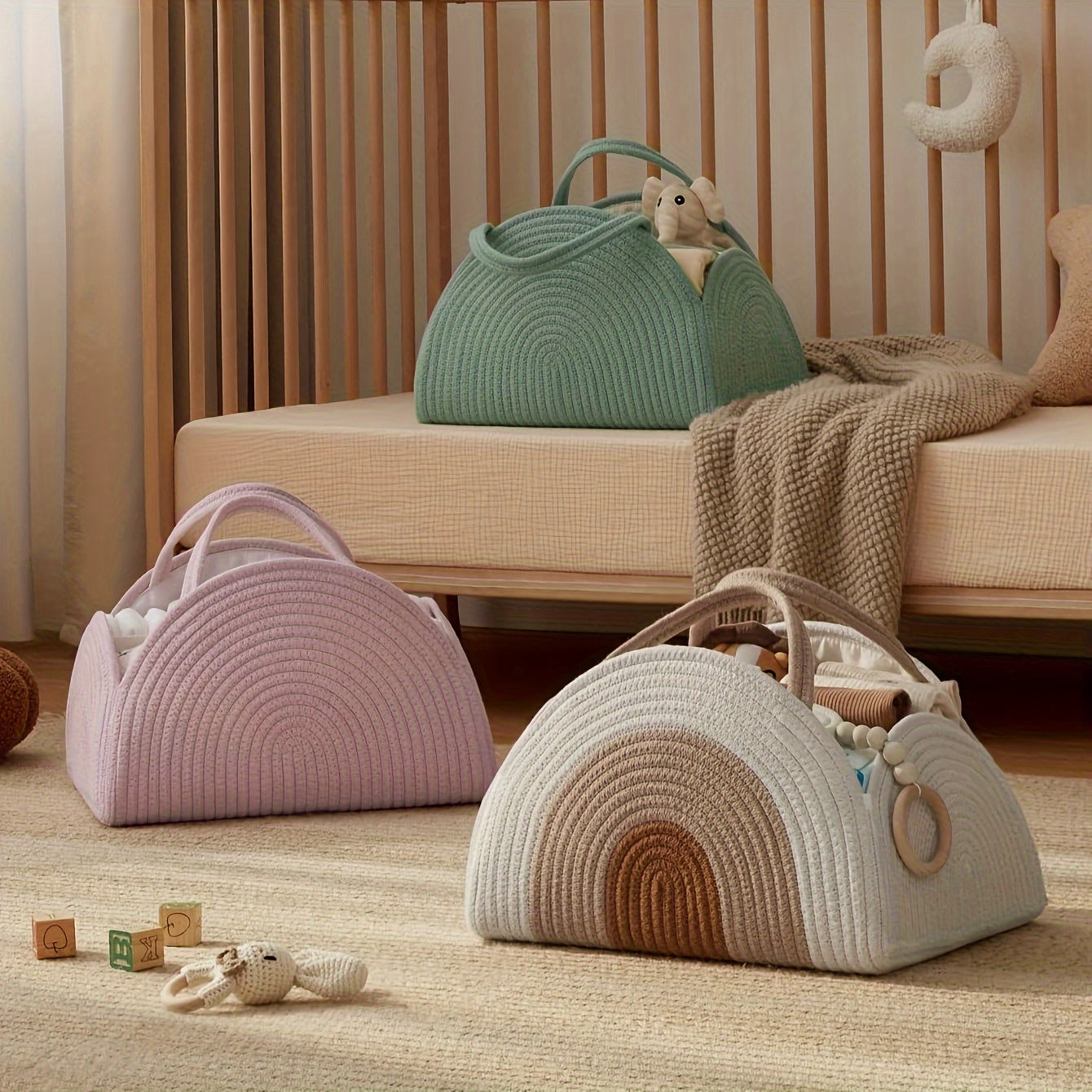 Grote Geweven Luiertas voor Moeders - Duurzaam Polyester, Perfect voor Kinderwagens en Verschoontafels