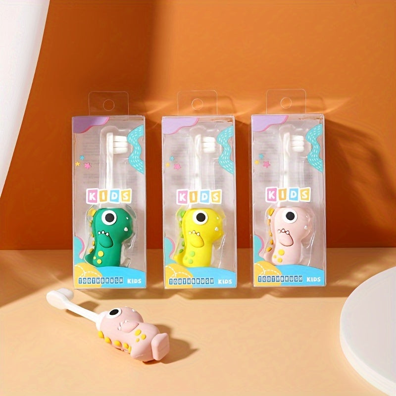 Zachte Tandenborstel met Dinosaurus Design | Cartoon Kinderborstel 3-6 Jaar – Zacht, Speels & Makkelijk Schoon te Maken