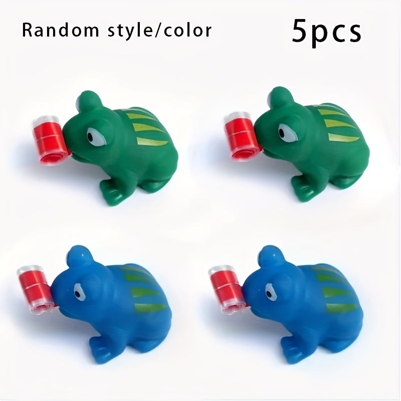 Set van 5 Kikkerspeeltjes | Grappige Rubber Kikkers met Uitstekende Tong