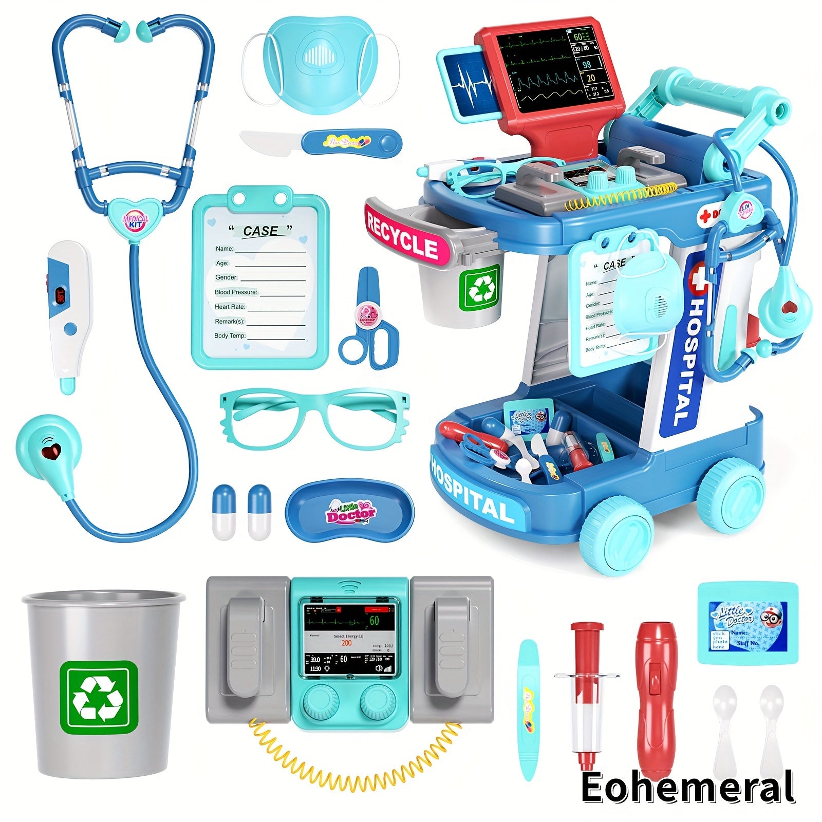 Medische Trolley - Dokter Speelset met Gesimuleerde Tafel, Behandeling & Injectie - Voor Kinderen - Educatief Cadeau voor Verjaardagen