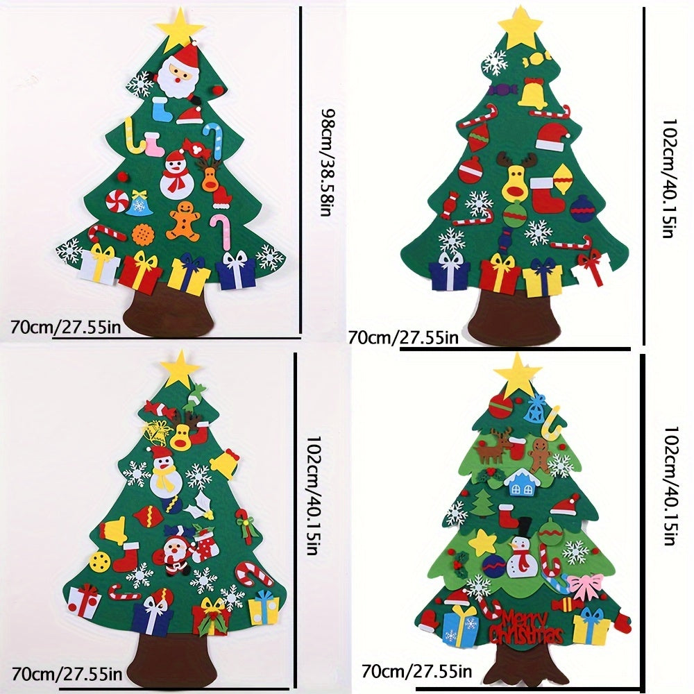 DIY Vilt Kerstboom met Ornamenten | Muurdecoratie Knutselset voor Kerstmis