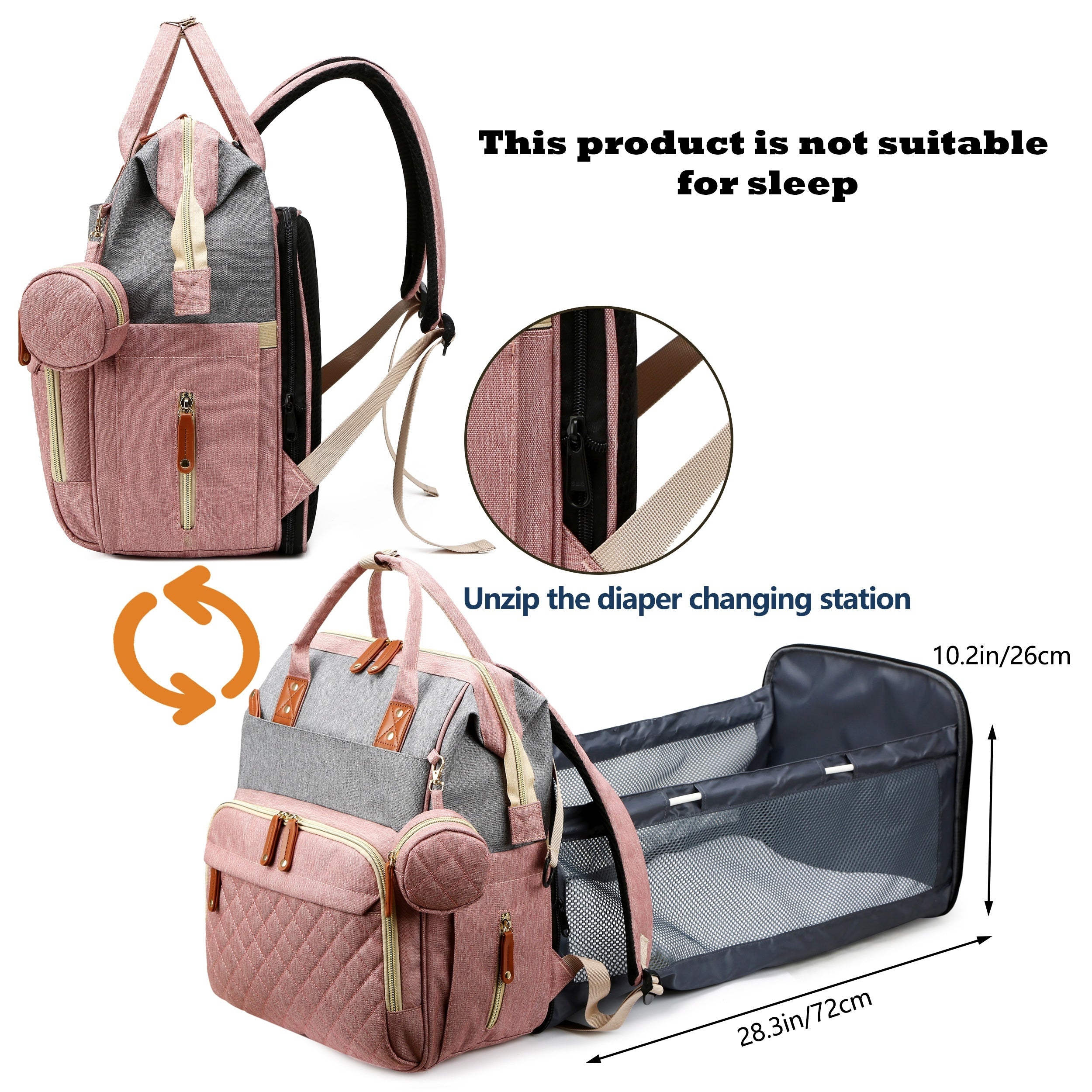 Grote Multifunctionele Waterdichte Luiertas | Trendy Tas met Verschoonstation, Reistas Rugzak