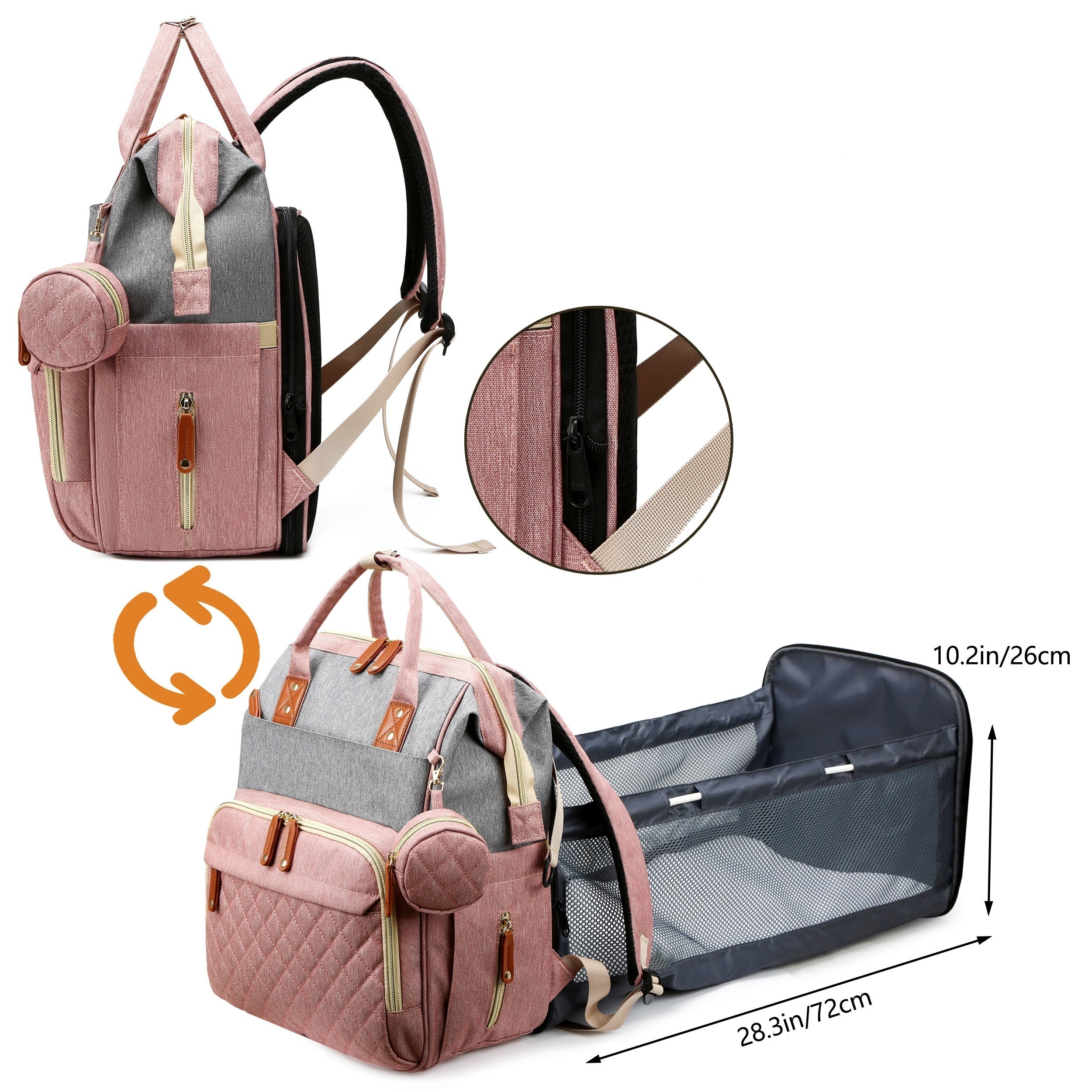 Luiertas Rugzak | Trendy Rugzak Met Verschoonstation | Multifunctionele Waterdichte Grote Reisrugzak | Perfect Voor Kerst, Halloween, Thanksgiving