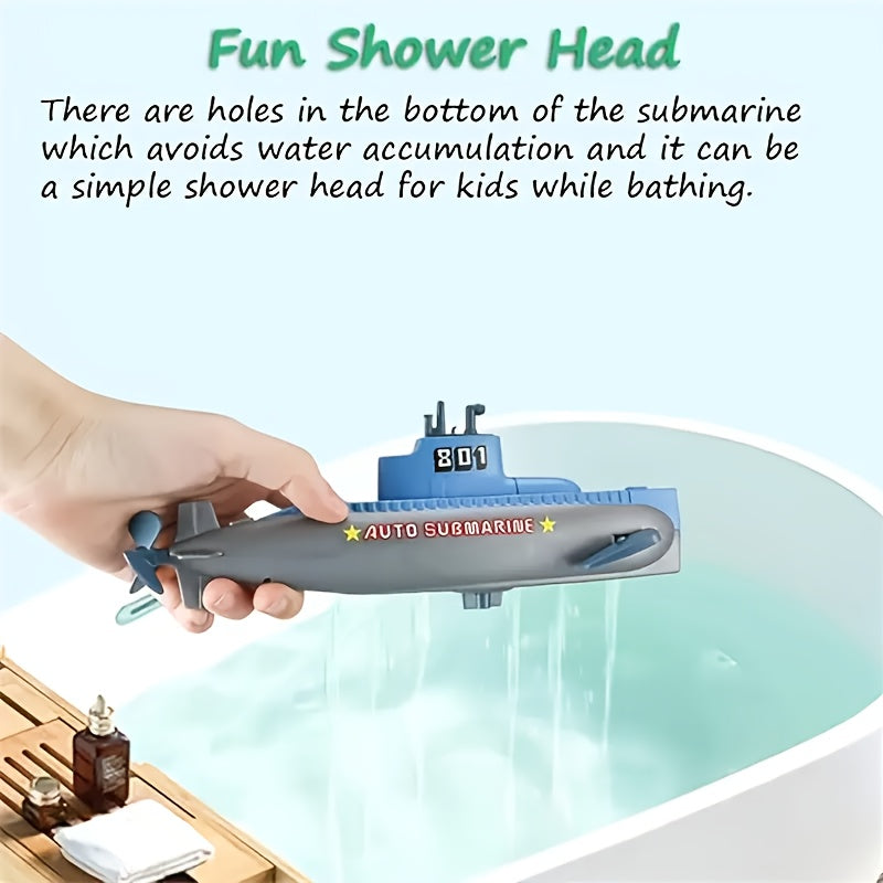 Waterspeelgoed Onderzeeër Blauw en Grijs – Met Rode Zeester en Nummerontwerp – Voor Zwembad en Strandplezier