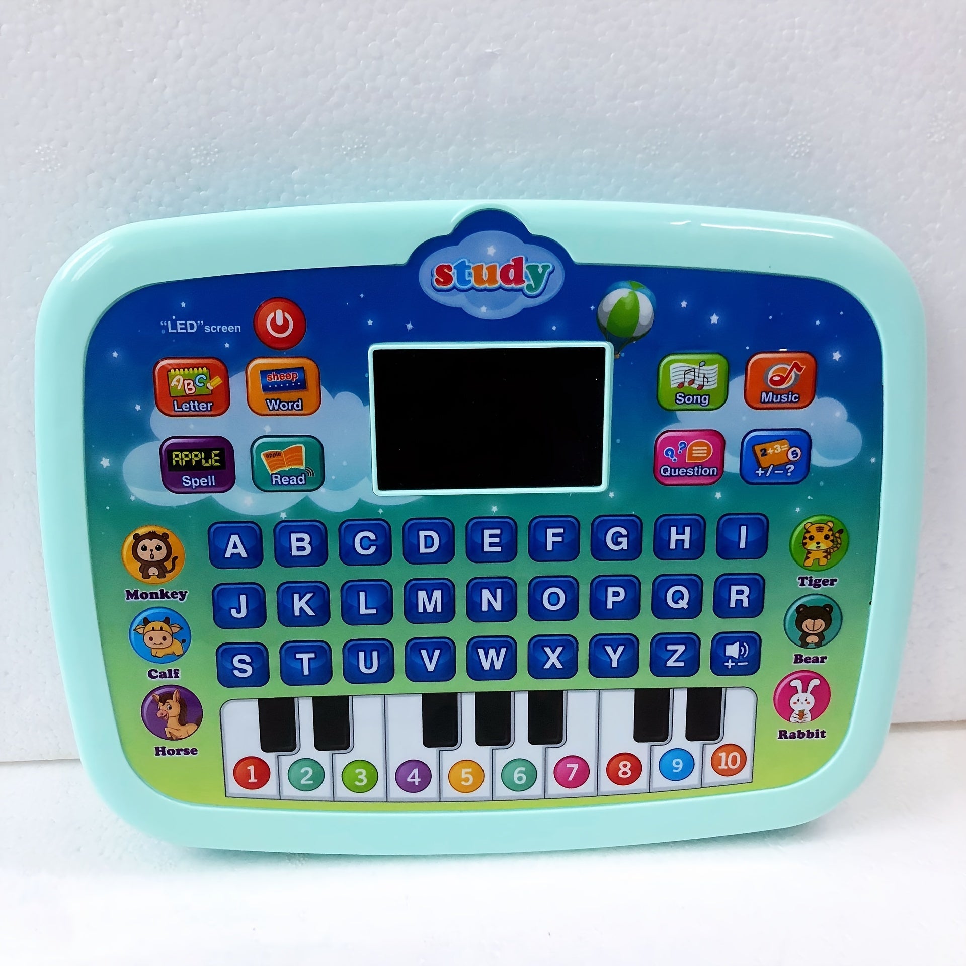 Montessori Tablet Leerpad met LED Scherm | Educatieve Tablet om Alfabet, Nummers, Woorden, Muziek en Rekenen te Leren, Interactief Elektronisch Speelgoed voor Jongens & Meisjes