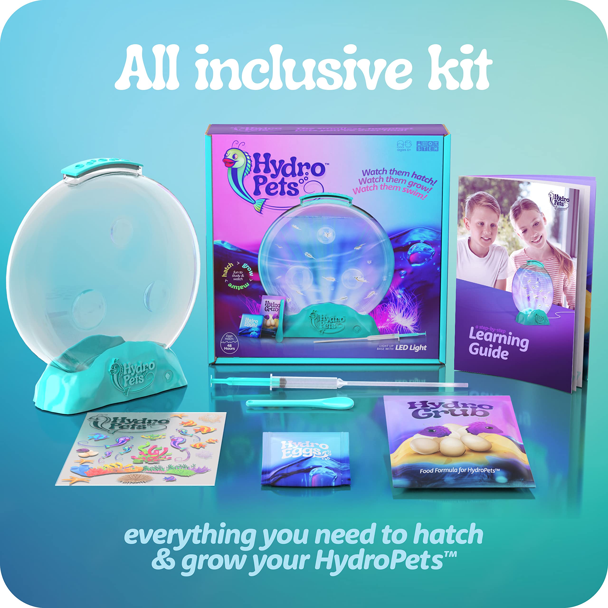 HydroPets Zeehuisdierenset met Lichttank – STEM Water Speelgoed voor Kinderen 6–12 Jaar