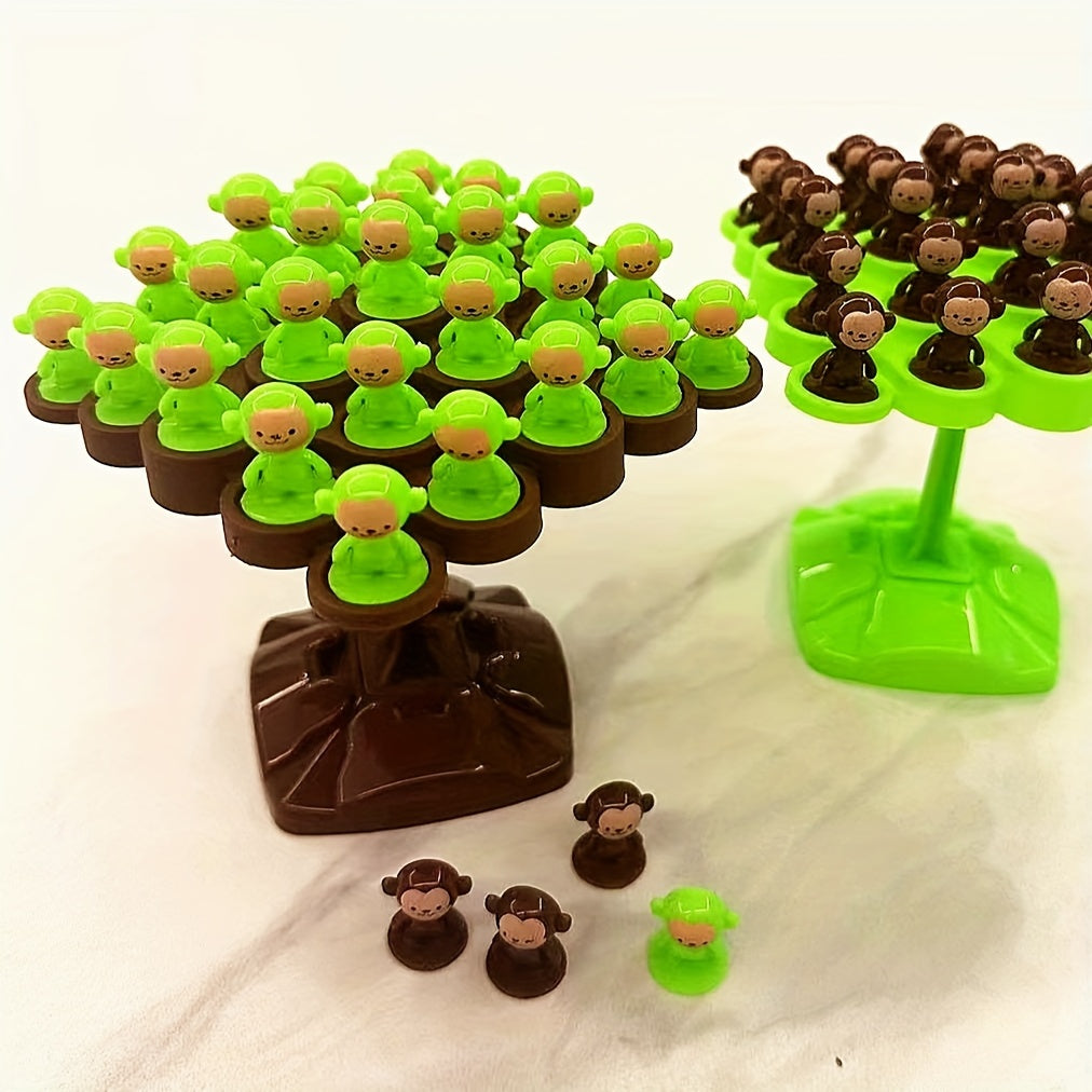 1 st Monkey Balance Boom | Dubbelzijdig Stappelspel voor Evenwicht voor Ouders en Kinderen, Indoor Spelletjes