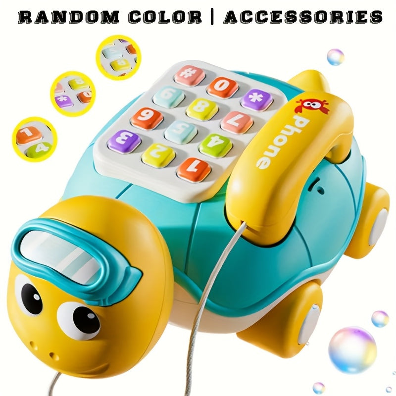 Muzikale Speelgoedtelefoon voor Baby en Peuter - Educatief Schildpad Speeltje met Licht en Geluid voor Jongens en Meisjes - Eerste Telefoon voor Kinderen vanaf 1 Jaar