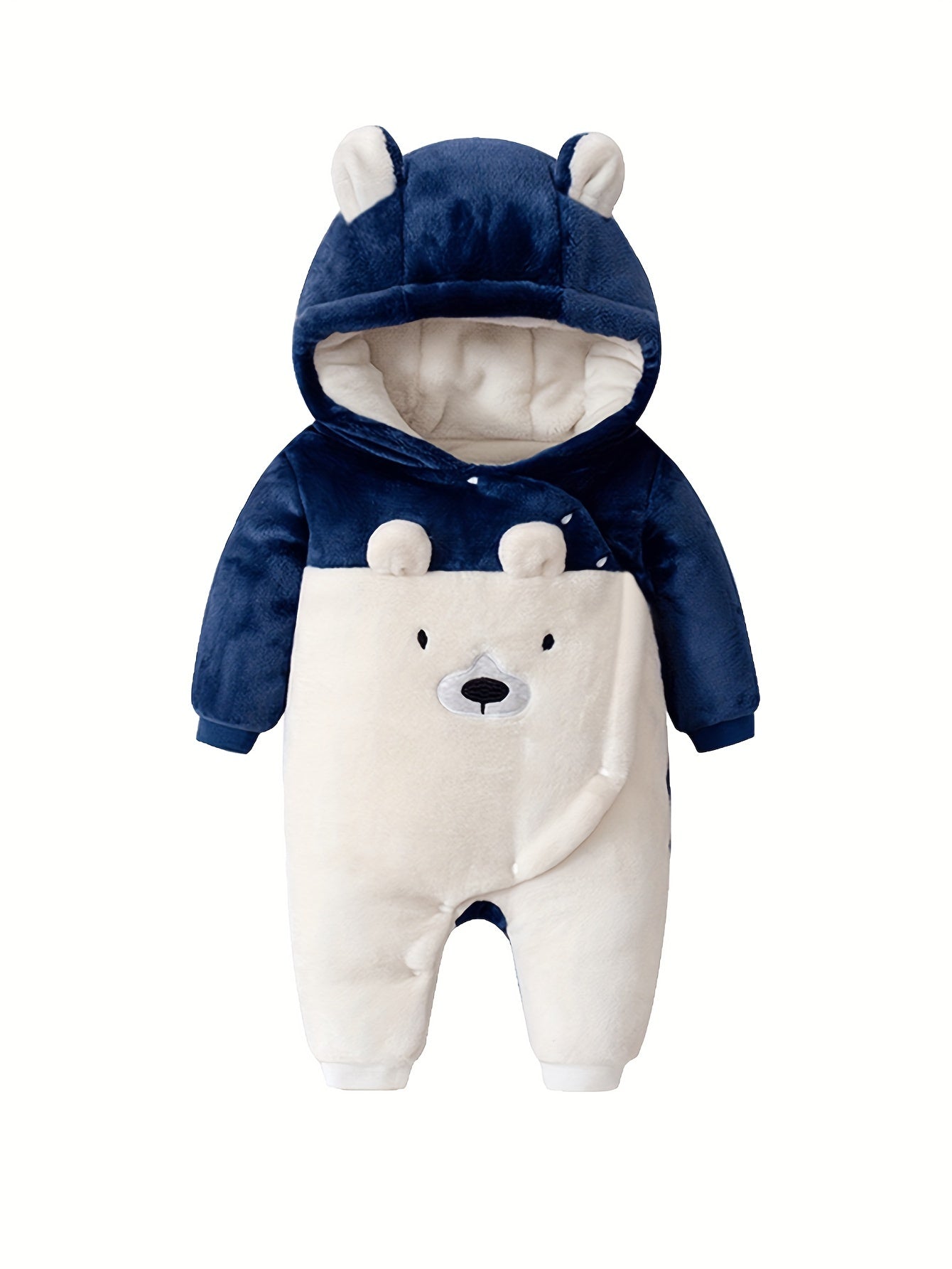 Schattige Beer Vormige Flanellen Romper | Peuter Kleding Onesies Gezellige Buitenkleding voor Herfst en Winter