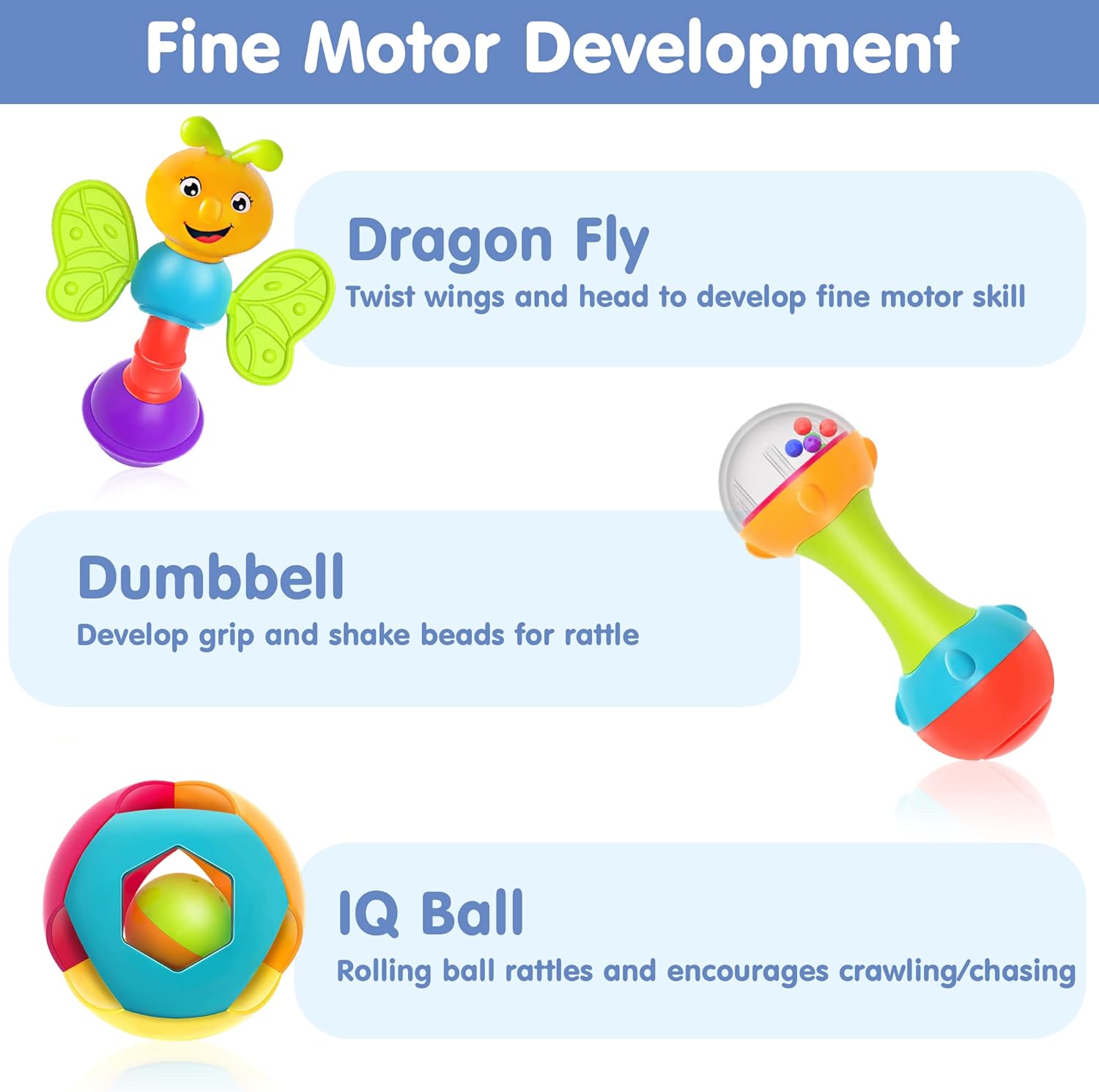 iPlay, iLearn 10-delige Baby Rammelaars Set – Perfect voor de Ontwikkeling van Baby’s!