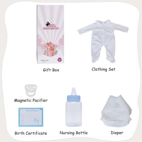20 Inch Realistische Baby Pop | Levensechte Pasgeboren Babypop Zacht Lichaam Cadeau voor Kinderen van 3+