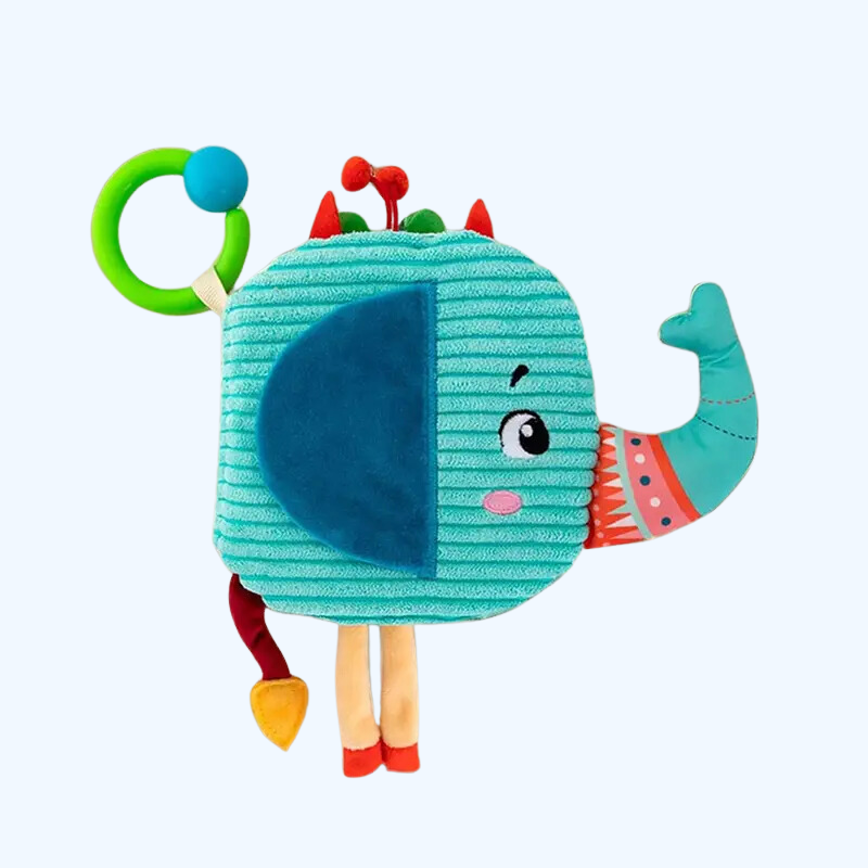 Interactief Kinder Stoffen Boek met Hanglus | Leuke Dierenvachten, Geluid & Textuur Puzzel Speelgoed voor Vroeg Leren