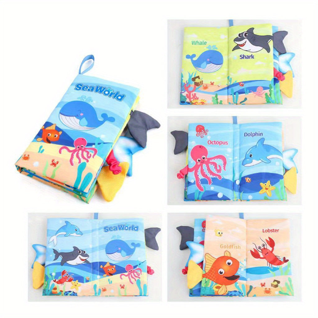 Livre en Tissu Crinkle Doux Montessori à Toucher et Ressentir | Jouets Sensoriaux pour Bébé Apprentissage Poussette