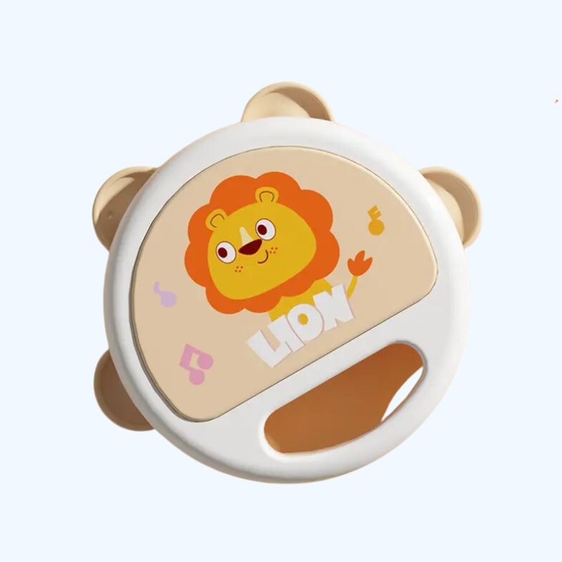 Adorable Leeuw Cartoon Rammelaar & Handtrommel Speelgoed | Ideaal voor Baby's Gripkrachttraining | Perfect voor Halloween & Kerstcadeaus