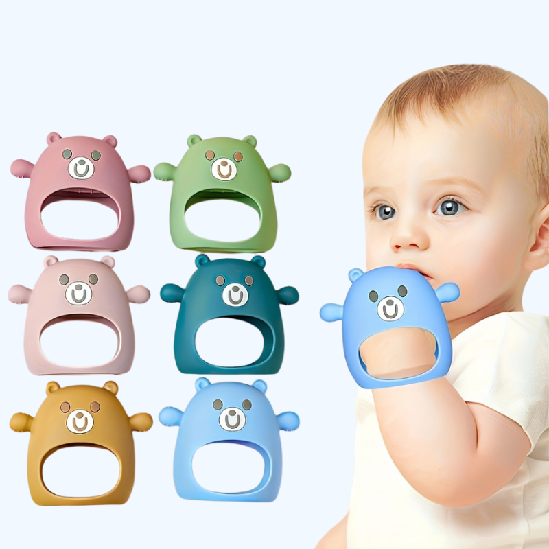 Zachte Siliconen Bijtring Mitter voor Baby's 6M+ | BPA-vrij, Antivallen, Perfecte Verzachtende Speelgoed & Cadeau voor Thanksgiving & Kerst