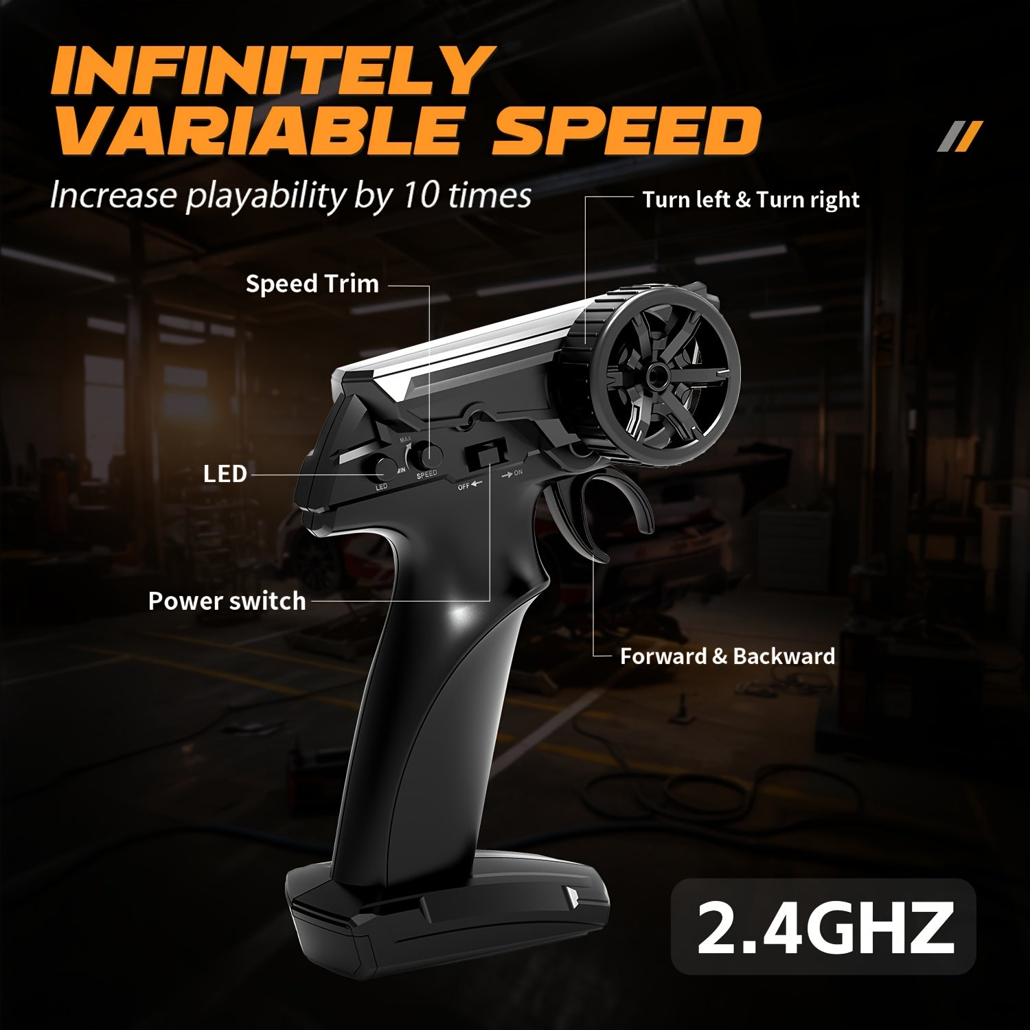 RC Drift Auto 1:24 | 4WD Afstandsbediening Racewagen met Driftbanden