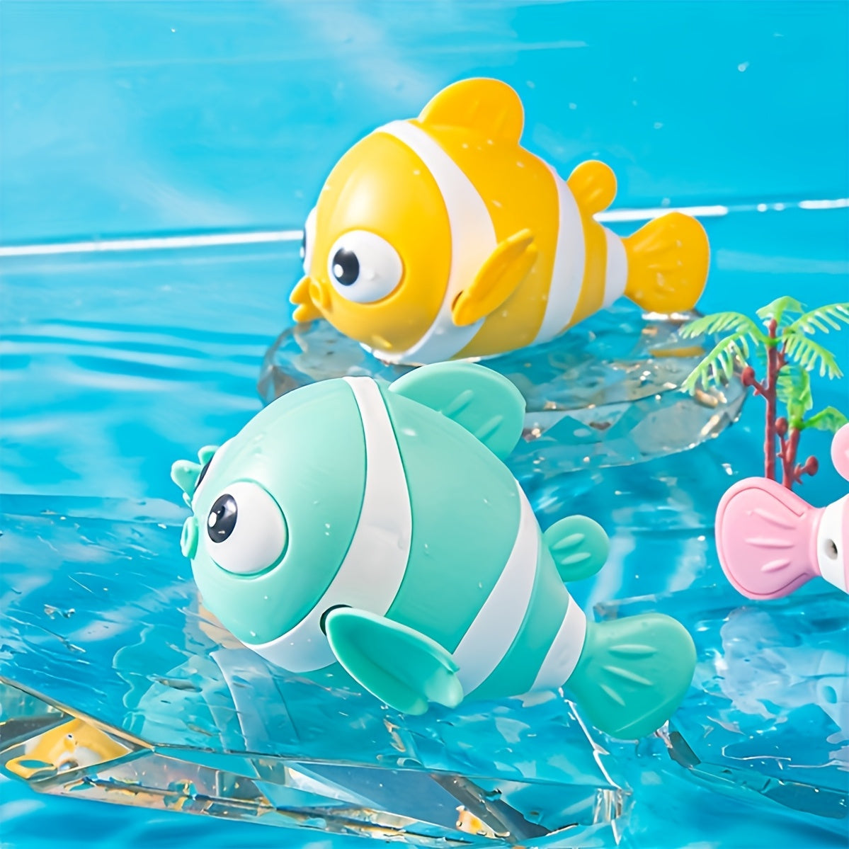 3 Stuks Water Speelgoed Clownvis – Opwindbaar Badspeelgoed voor Binnen & Buiten, Cadeau voor Kinderen