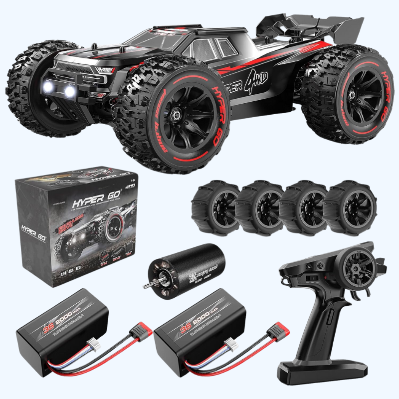 1/14 Borstelloze RC Auto voor Volwassenen | 50mph Hoge Snelheid Off-Road RC Truck | Waterdichte 4X4 Elektrische Voertuig | Extreme Prestaties Truggy