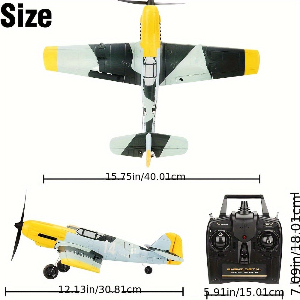 Volantex BF109 RC Vliegtuig – 4-kanaals Radiografisch Vliegtuig met Xpilot-systeem | Vliegend Speelgoed Klaar voor Gebruik