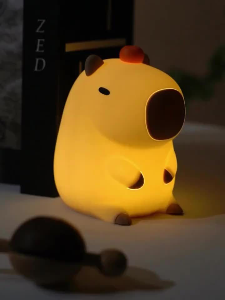 Oplaadbaar Capibara Nachtlampje voor Kinderen en Volwassenen - Dieren Siliconen Lamp met Touch Control - Modern Bedside Lamp voor in de Slaapkamer