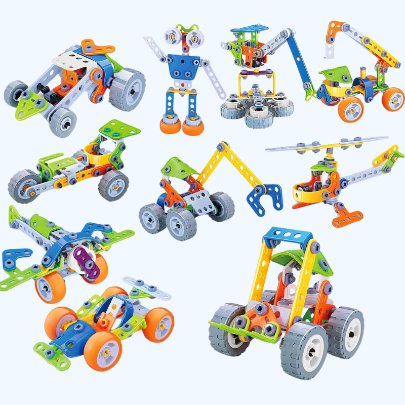 10-in-1 STEM Bouw Speelgoed voor Kids 4-8 | Bouw & Robot Speelgoed Set | Educatief Cadeau voor Jongens & Meisjes | Verjaardag Kerst Idee