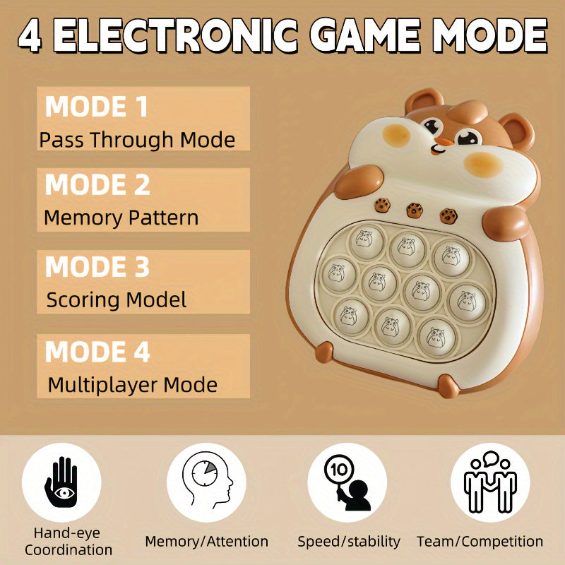 Bubble Fidget Intelligentie Speelgoed Console | 4 Modi, 999 Speelniveaus met Lichten, Snel Drukken Handheld Puzzel Voor Peuters