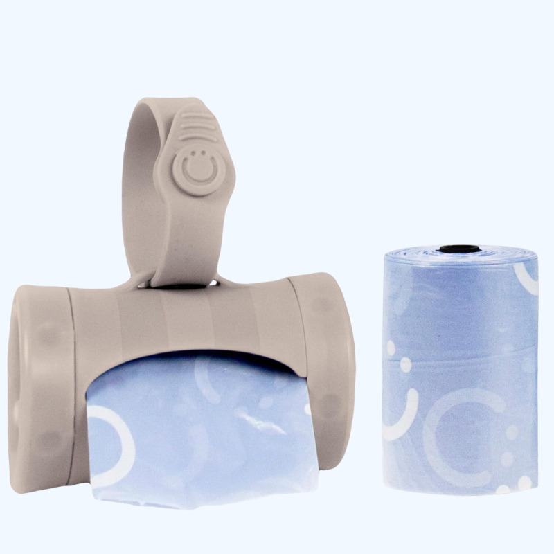 Opvouwbare Zakdispenser voor Baby | Handige Accessoire voor Diaper Bag | Lavender Geurige Zakjes | Taupe