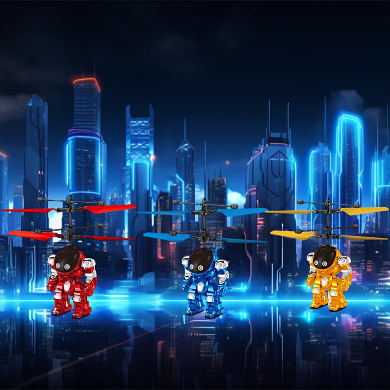 Mecha Vliegende Krijger met LED & Sensor | Zwevend Interactief Speelgoed – Magisch Luchtspektakel voor Jongens