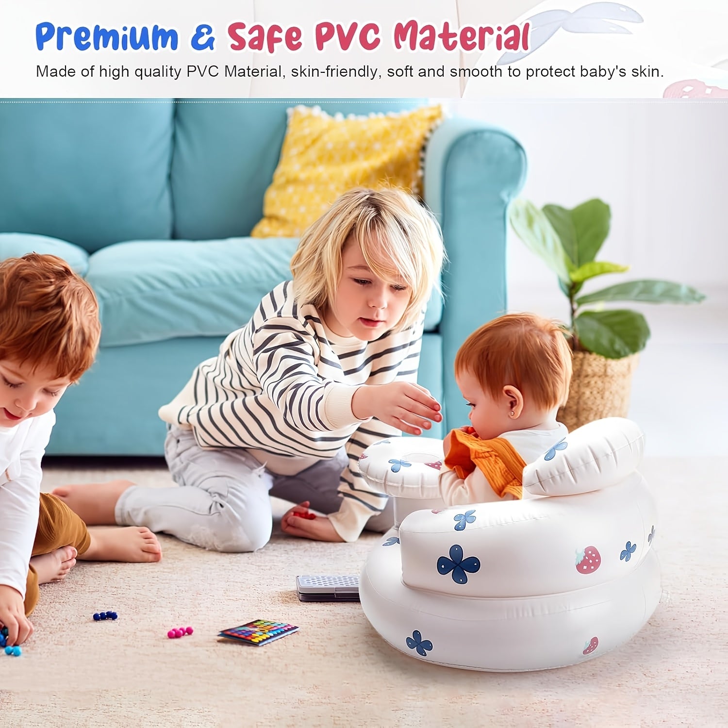 Baby oefenstoel opblaasbaar | PVC wit kinderstoel