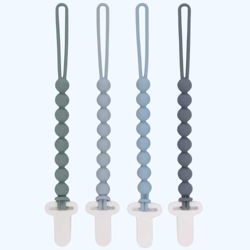 4-Pack Siliconen Fopspeen Clips voor Baby's | Teething Relief & Veilig voor Pasgeborenen | Praktisch Baby Accessoire