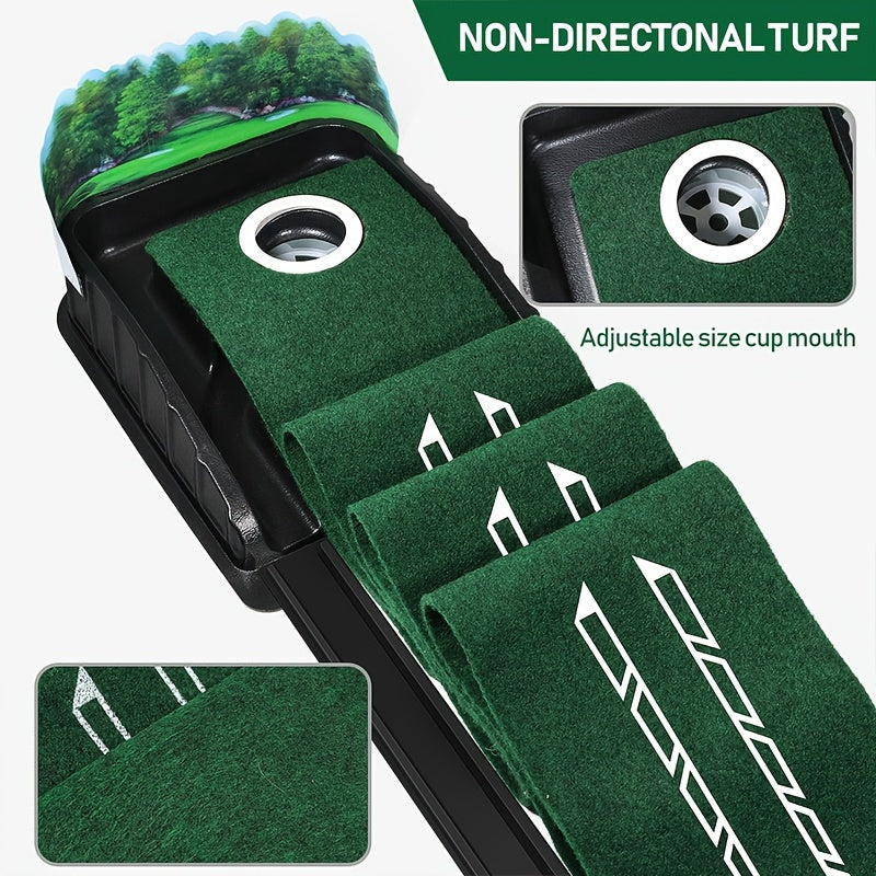 Golf Oefenmat met Automatische Balterugvoer – Duurzame Indoor & Outdoor Puttingmat