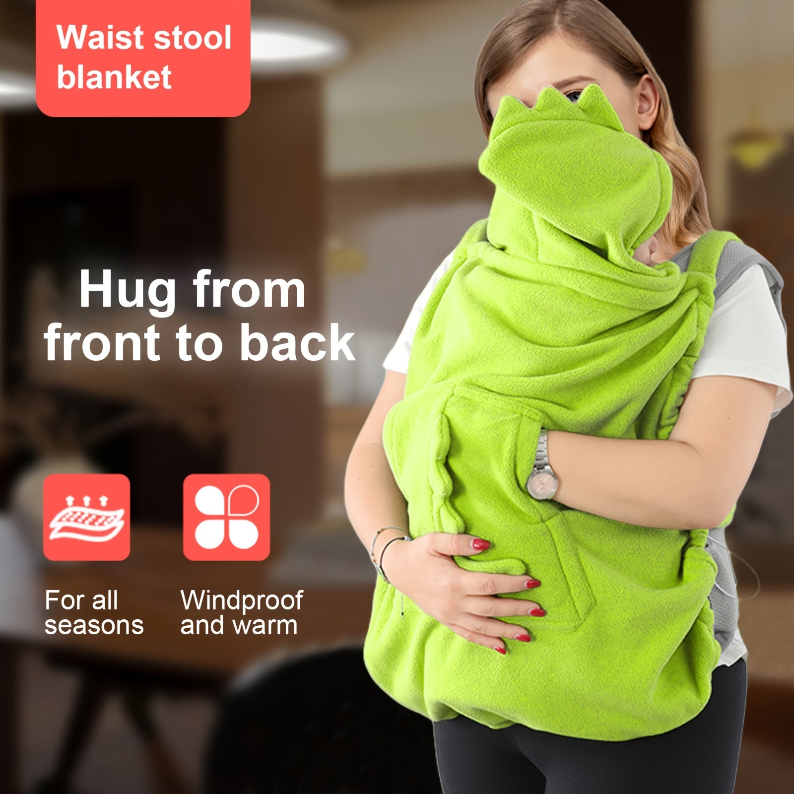 Warme Dinosaurus Cape voor Baby Draagzak en Heupdrager - Winddichte Omslagdoek voor Baby, Peuter, Jongens en Meisjes - Multifunctionele Deken voor Kinderen