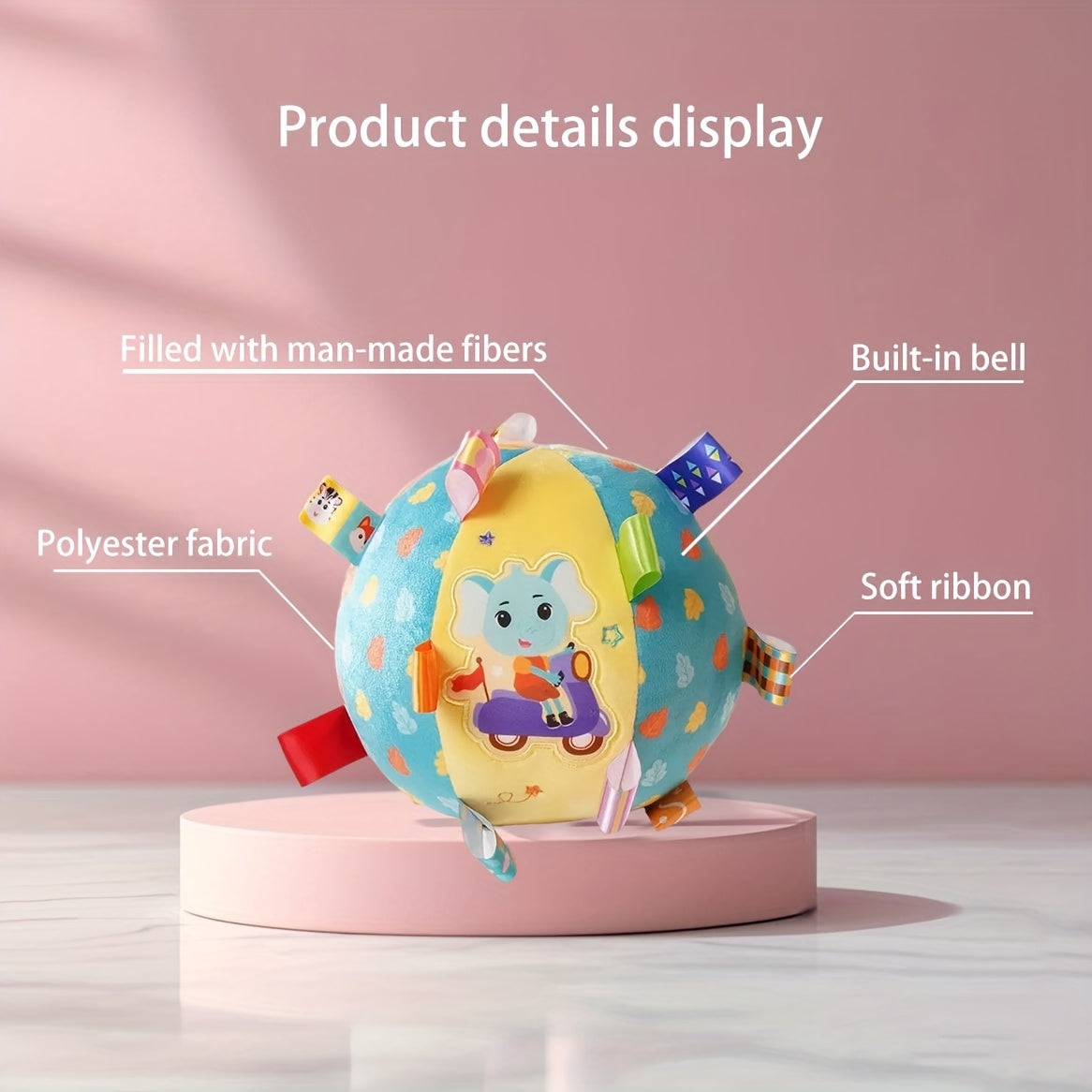 Babygrijpbal|Zachte pluche rammelaar – Baby cadeau