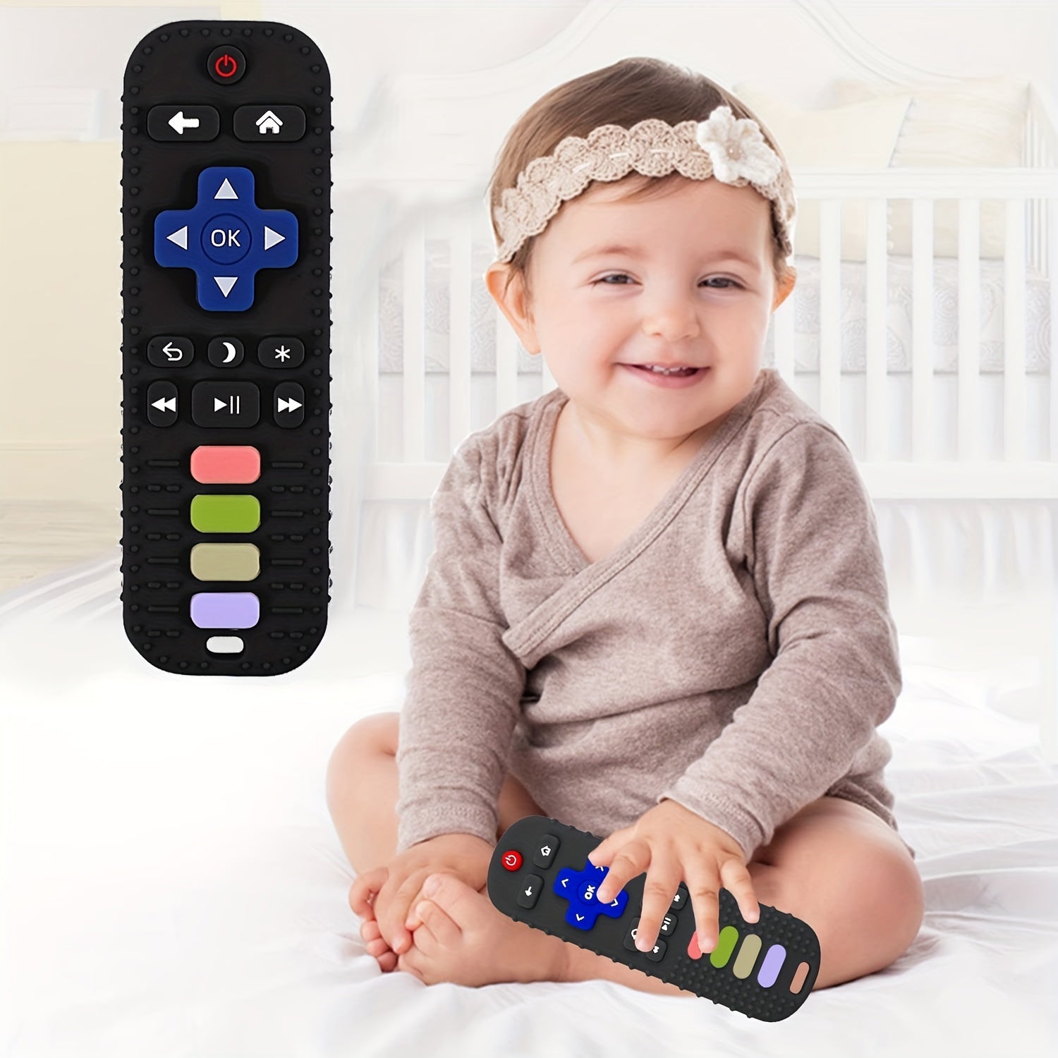 Siliconen Afstandsbediening Vorm Bijtspeeltje | Baby Bijtring voor Baby’s 6-12 Maanden BPA Vrij
