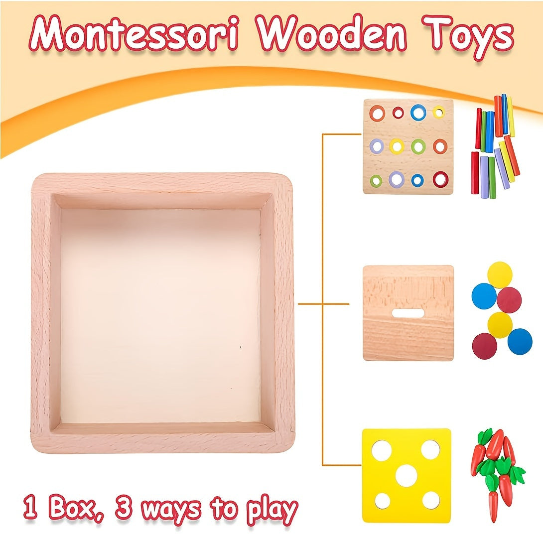 4-in-1 Montessori Speelgoedset | Objectbox en Kleuren Sorteer Spel voor Kinderen