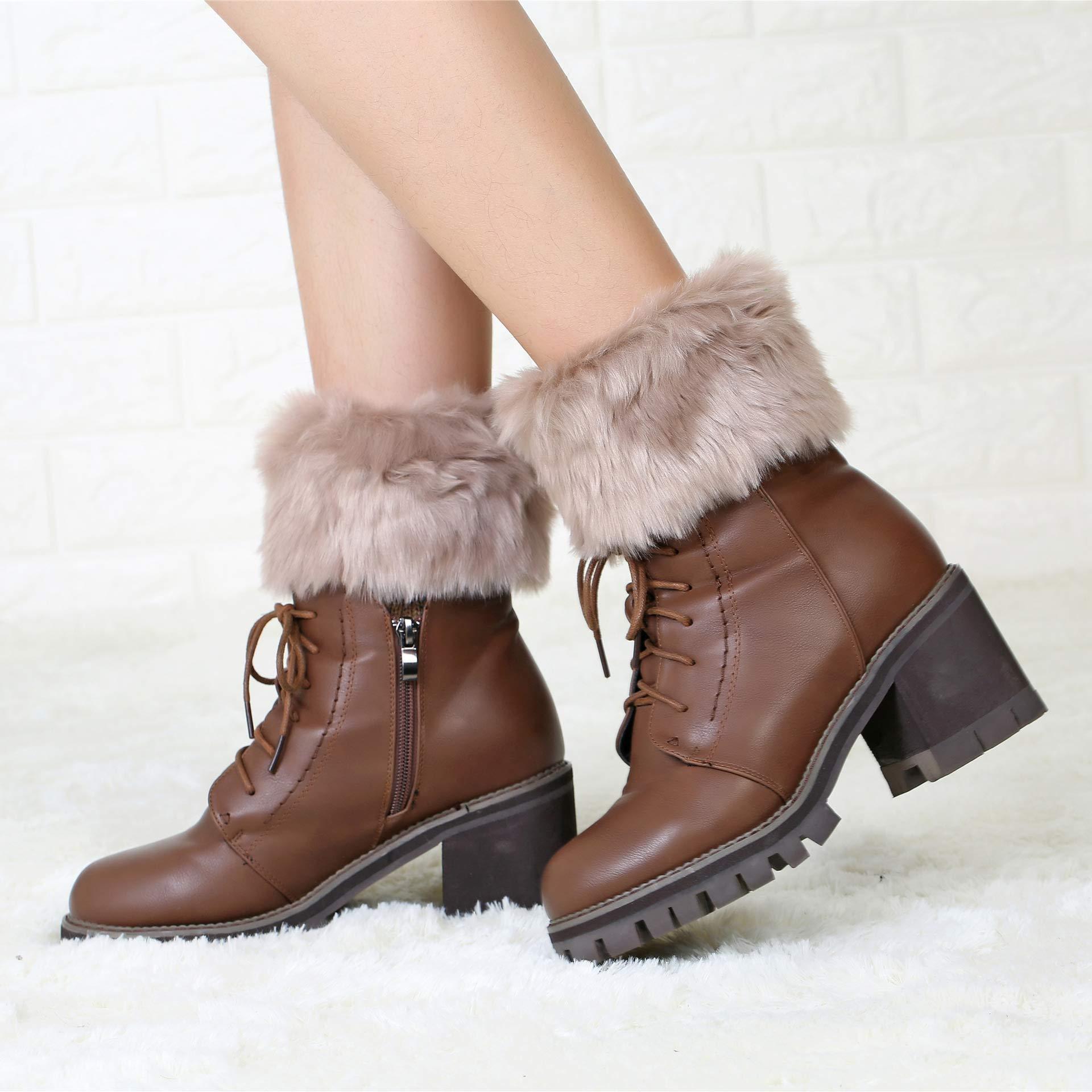 Dames Faux Fur Boot Cuffs | Gebreide Korte Boot Covers met Polyesterblend | Winter Boot Sokken voor Meisjes