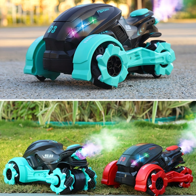 Stuntmotor - Kinderspeelgoed met Spray, Hoge Snelheid Drift, Rotatie, Zijwaartse Beweging - USB Oplaadbare All-Terrain RC Auto