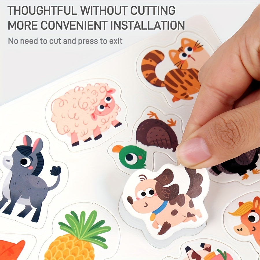 Dieren Leerboek Busy Book | Educatieve Verlichting met Meerdere Thema's, Plak & Scheur Sticker Activiteitenboek voor Kinderen en Peuters