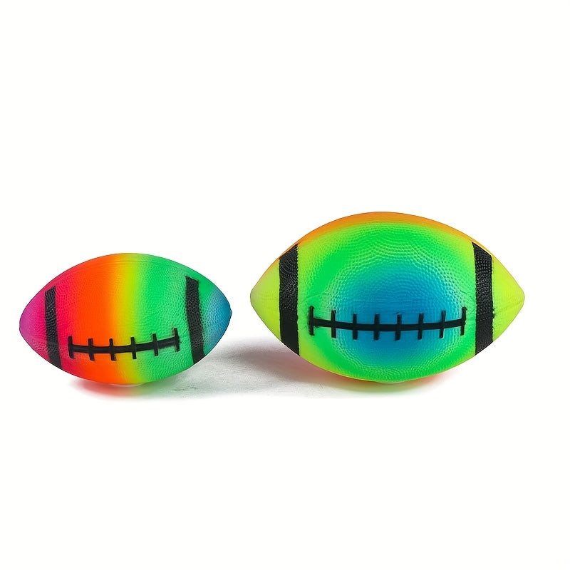 Zachte Rugbybal 18cm | Regenboog Design | Duurzaam PVC voor Binnen & Buiten