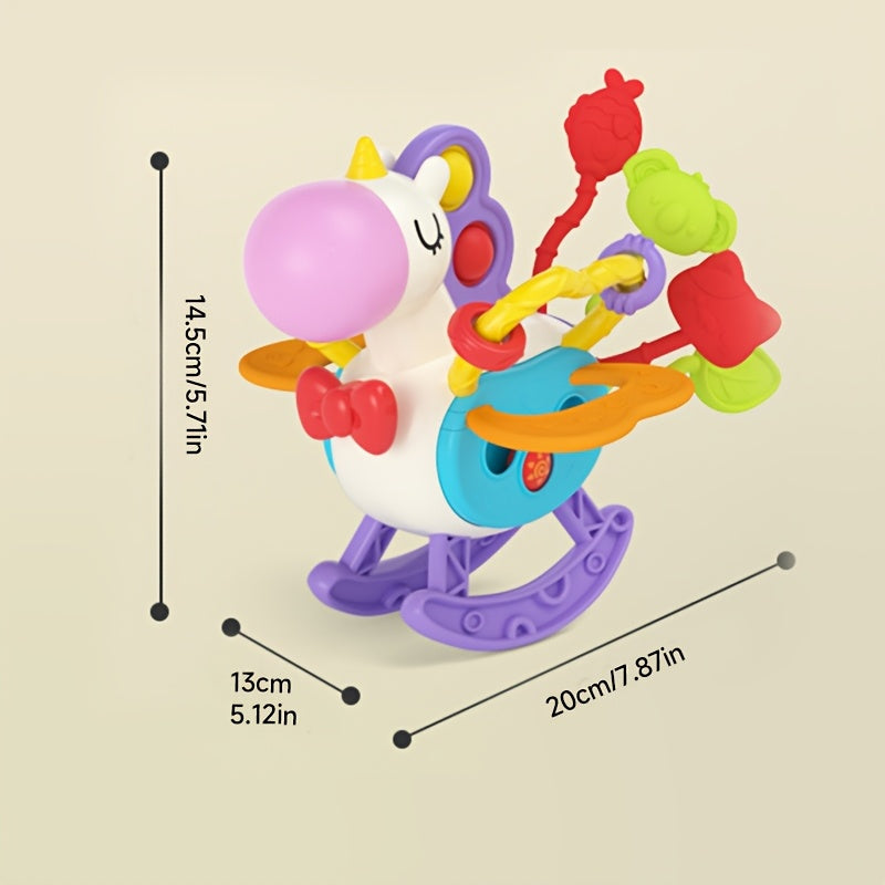 Grappige Muzikale Busy Box | Trek- en drukspeelgoed met kleurrijke geluiden en beweging. Duurzaam, geschikt voor baby's en peuters (0-3 jaar). Perfect cadeau voor Kerstmis en Nieuwjaar.