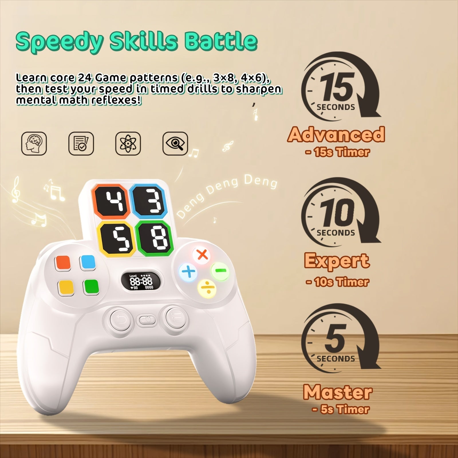 Elektronische Rekenpuzzel Spelcomputer voor Kinderen vanaf 6 Jaar - Educatief Denkspel voor Jongens en Meisjes - Hersenbreker Spelletje als Cadeau