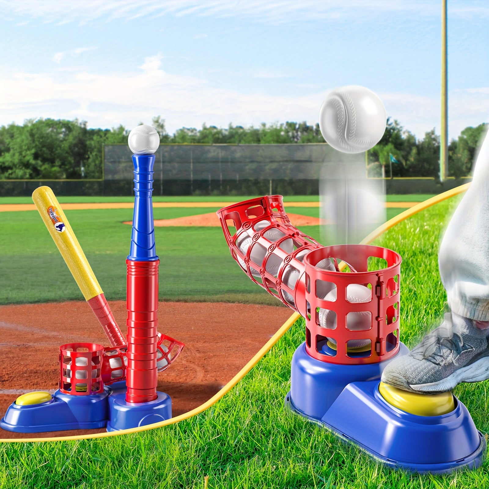 2-in-1 T-Ball Set met 10 Ballen | Outdoor Sport Speelgoed