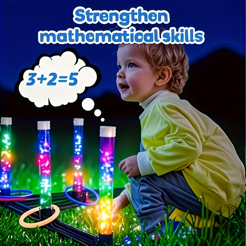 Glow Ring Toss LED Werpspel voor Kinderen – Educatief Lichtgevend Spel voor Binnen & Buiten, Familieplezier vanaf 3 Jaar