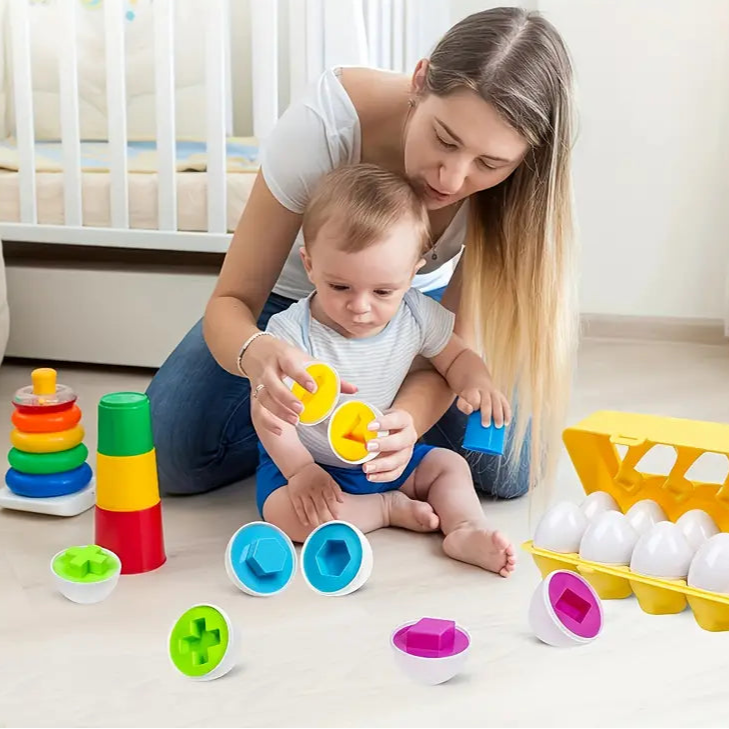Color & Shape Matching Ei Puzzel Speelgoed | Educatieve Plastic Eieren Karton | Voor Peuters