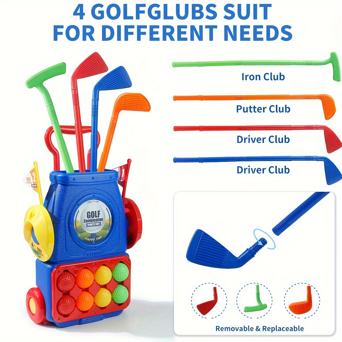 Golf Speelset voor Kinderen – Inclusief 8 Ballen, Golfbord en Mat, Indoor & Outdoor, Leuk voor Feestdagen